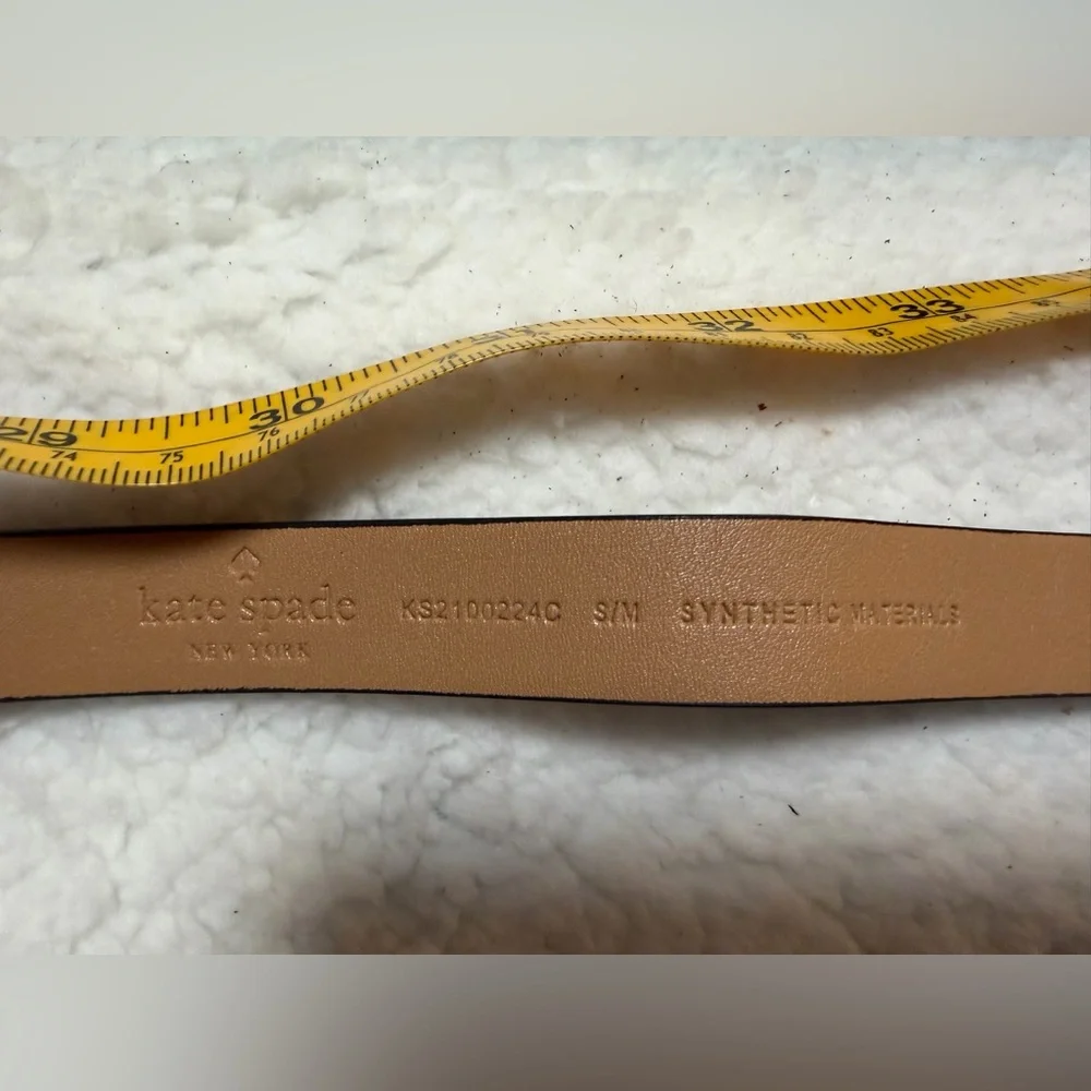 NEW Kate Spade Women’s Synthetic Leather Black Waist Narrow Bow Belt Size S/M